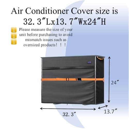 Image of Mini Split Air Conditioner Cover for Outside Units,600D Waterproof Air Conditioner Mini Split Cover with Vent Hole,Outdoor Rectangular Air Conditioner Covers for AC Units, Fits up to 32 inchLx13 inchWx24 inchH.