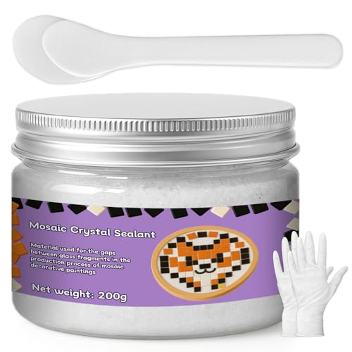 Image of 1DFAUL 200g Mosaic Crystal Grout for Crafts, Direct caulking (White) | High Color Contrast, Mosaics Tile Tools, Suitable for Mosaic Tiles, DIY Craft Projects