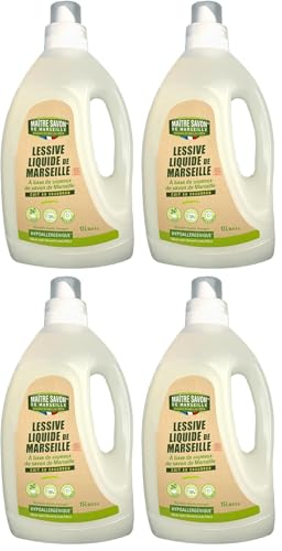 Detergente líquido a base de escamas de jabón de Marsella - 1,5L - ECODETERGENT (Paquete de 4)