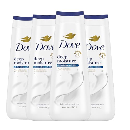 Dove Body Wash with Natural Nourishers for Instantly Soft Skin and Lasting Nourishment Deep Moisture Cleanser That Effectively Washes Away Bacteria While Nourishing Your Skin 20 oz (Pack of 4)