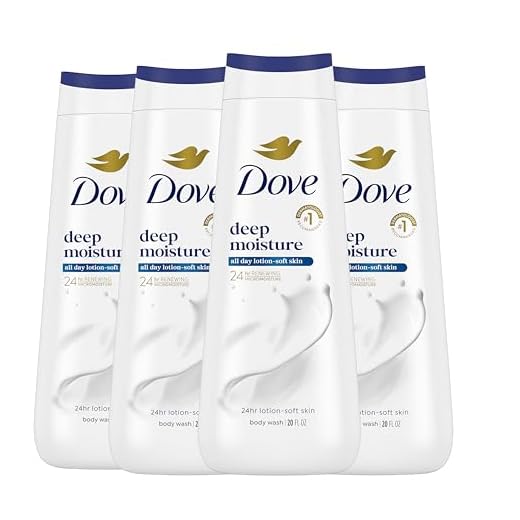 Dove Body Wash Deep Moisture 4 Count For Dry Skin Moisturizing Skin Cleanser with 24hr Renewing MicroMoisture Nourishes The Driest Skin 20 oz