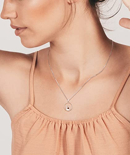 Yl Women's Mother And Son Necklace Sterling Silver Mum Hold Child Heart Pendant Created Garnet Necklace Gifts For Moms #TOP2