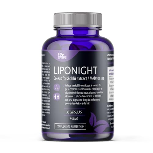 Liponight - 30 cápsulas - Elimina la grasa mientras duermes - Adelgazante nocturno con Forskolina, Melatonina y Valeriana - Bote con 30 cápsulas - 1 al día