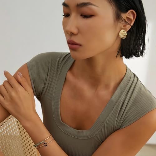 Gold Studs & Spiral Earrings - Wavy & Textured Fashion Earrings3