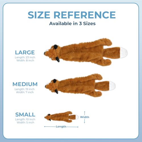 Image of Best Pet Supplies Squeaky Dog Toys with Soft Durable Fabric for Small, Medium and Large Pets Interactive Toy for Indoor Play, Supports Active Biting and Play - Fox, Large