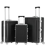 Flight Knight Premium Travel Suitcase - 8 Spinner Wheels - Built-in TSA Lock Lightweight Aluminium Frame, ABS Hard Shell Carry on Check in Luggage Highly Durable - Approved for Over 100 Airlines