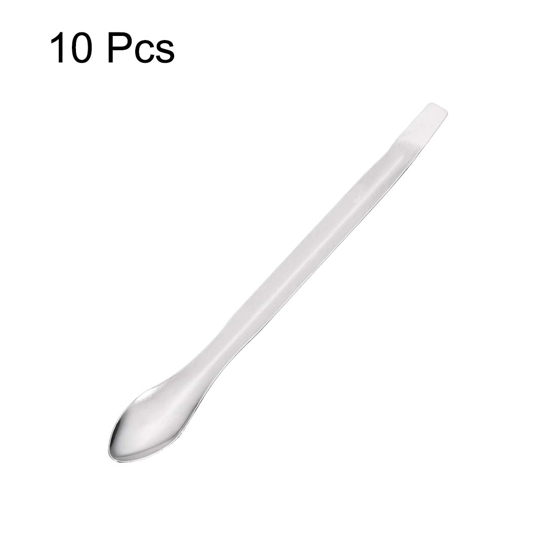 10 Pcs Stainless Steel Lab Wooden Handle Spatulas Micro Scoop Laboratory Sampling Mixing Set With Bowl