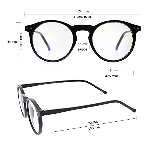 Image of zeroUV - Vintage Retro Horn Rimmed Round Circle Sunglasses with P3 Keyhole Bridge
