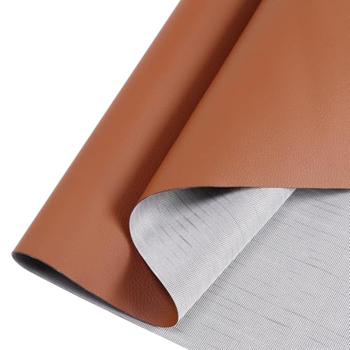 Waterproof Vinyl Marine Fabric,Soft Synthetic Leather Fabric,Upholstery Faux Leather for Sew,Chair,Boat,Auto,Outdoor (Brown, 36\" Lx54W/ 1Yard)