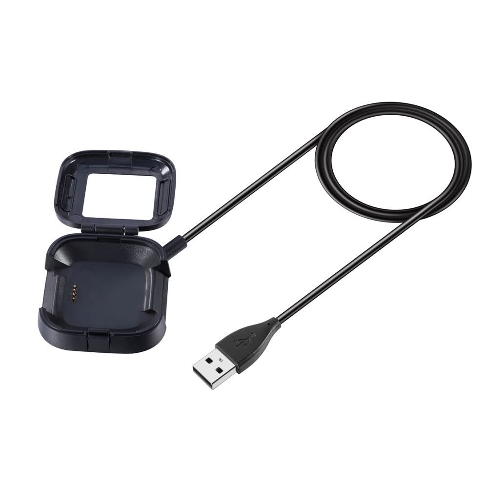 SKEIDO 1m Portable USB Charging Cable compatible with Fitbit Versa 2 Charger Smart Watch Accessories Charging Dock Adapter