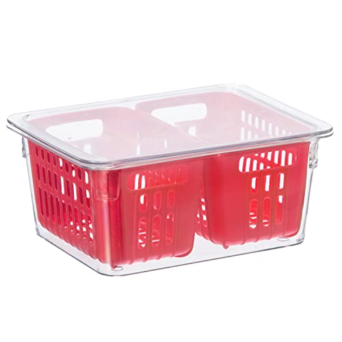 Oggi Berry Container for Fridge - Double Colander Basket - Ideal Berry Containers for Fridge,...