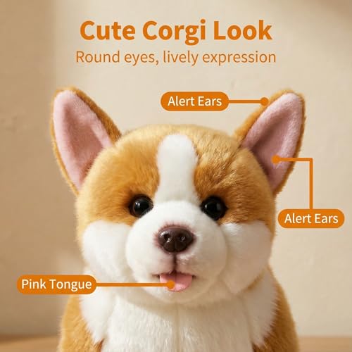 CU-MATE Plüsch Stofftiere Hund für Mädchen/Jungen (Louie Welsh Corgi)