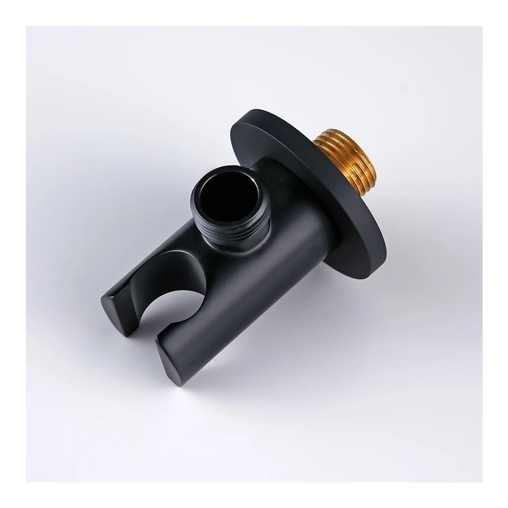 Schwarzer runder Duschhalter, Messing, Wandmontage, Badezimmer-Wasserhahn, Ersatzstütze, Handbrausehalterung (schwarz)