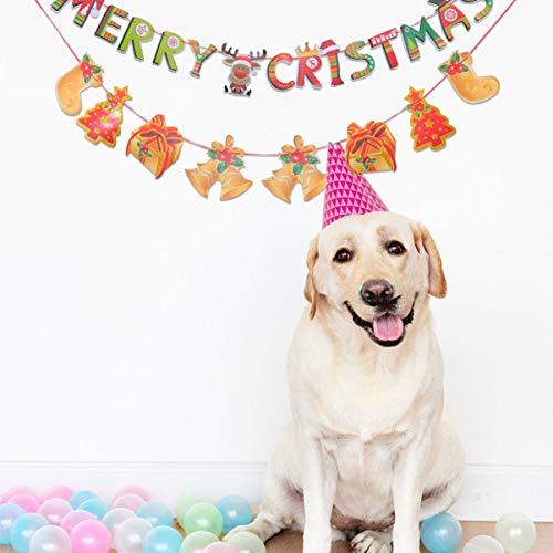 EXCEART 4 Peças de Banner de Feliz Natal Decorações de Natal Banner de Bandeira Puxar Pratos de Pape