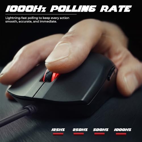 Image of Zebronics Viper 50 Premium Gaming Wired Mouse, 12800 DPI, 1000Hz Polling Rate, Gaming Grade Sensor, Huano Switches, 6 DPI Levels, 7 Buttons, Advanced Windows Software Support, 1.5m USB Cable (Black)