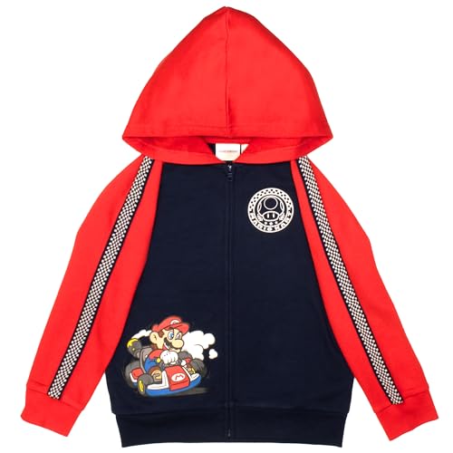 Image of Nintendo Mario Kart Boys 3-Piece Set - Graphic Zip-Up Hoodie, T-Shirt & Sweatpants - Super Mario Outfit for Kids