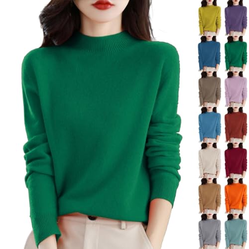 Cashmere Sweaters for Women 2025 Long Sleeve Half Turtleneck Wool Sweater Fall Winter Casual Soft Knit Pullover Tops