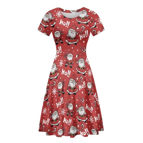 Image of POLERO Sunflower Dress for Women Floral Summer Dresses Short Sleeve Casual Sundresses Midi Dresses