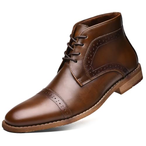 Image of Arkbird Chukka Boots for men, Grainy Leather Lace-up Ankle Boot Fashion and Comfort Casual Oxfords
