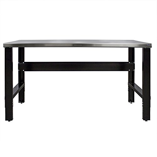 Borroughs Adjustable Height Work Bench with Stainless Steel Top, 28 inches x 60 inches