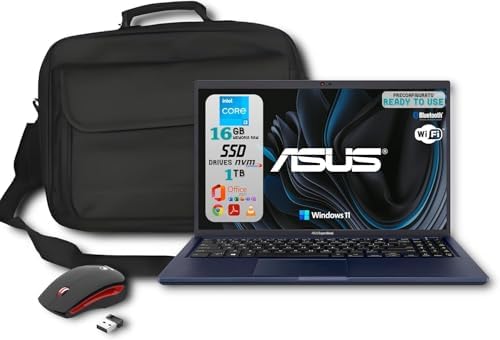 Asus ExpertBook B1 (B1502), Display 15.6" Full HD, CPU Intel Core i3-12th, 16GB Ram DDR4, 1TB (1000GB) NVMe, Windows 11 Pro, Office 2021 Pro Plus - Mouse Usb Wireless + Borsa - Notebook Pronto All'Uso