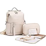 Diaper Bag Backpack for Mom Pu Leather Waterproof Multifunctional Large Capacity Travel Baby Bag wit