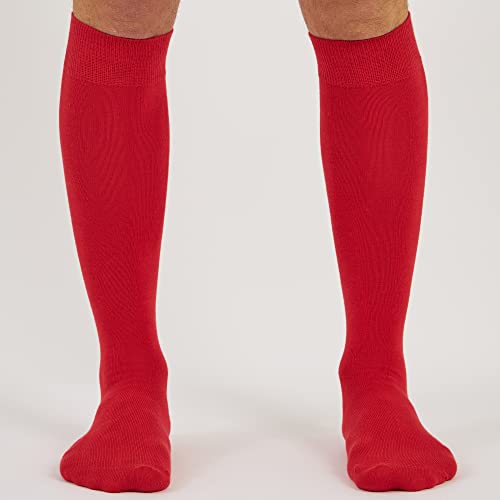 Mysocks Knee High Red Socks For Women Men Combed Cotton Seamless Toe Tall Long High Socks #TOP2
