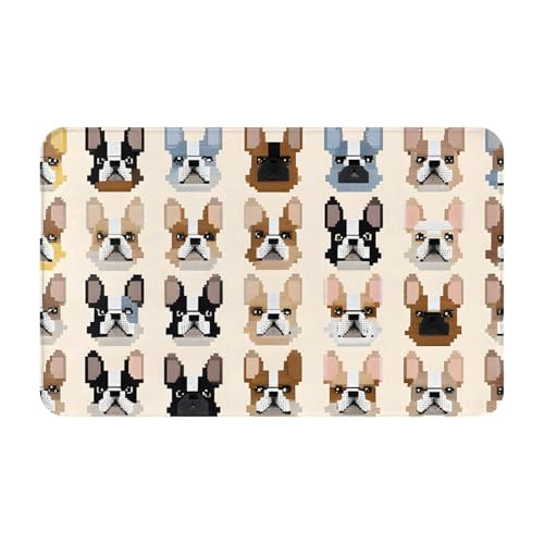 I Love French Bulldog Print Living Room Bathroom Kitchen Anti Slip and Absorbent Carpet, Indoor Entrance Door Muddy Floor Mat, Ultra Soft Washable Carpet 21x31.5 Inches