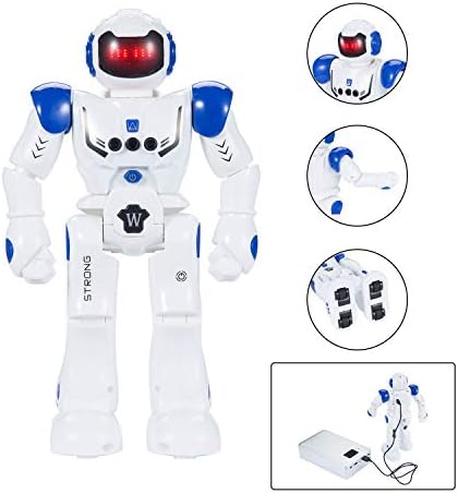 SUNNOW RC Robot Toy Intelligent Programmable Robot with Gesture & Sensing Dancing Walking Singing Led Eyes Rechargeable Robot Birthday for 3-12 Year Boys Kids 4 41yBXu4CEOL. AC