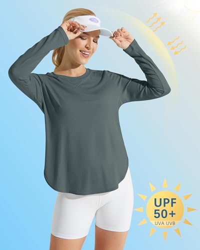 Image of G4Free Lightbreeze Womens UPF 50+ Long Sleeve Workout Tops Quick Dry UV Sun Shirt Running Gym Hiking Yoga Casual Lightweight