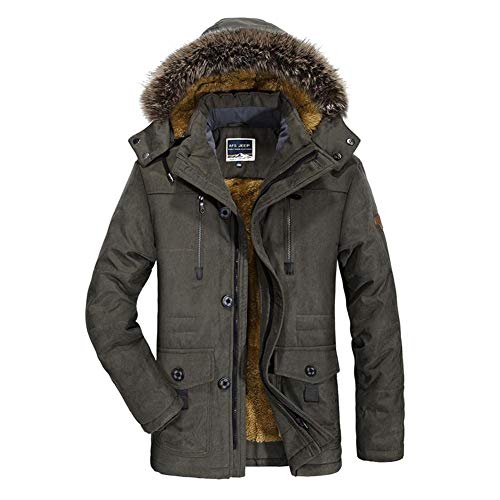 globalqi-homeland Abrigos De Invierno para Hombres Chaquetas De Plumas Ropa De Abrigo Abrigo Largo De Algodón Chaqueta De Piel Gruesa Y Cálida Abrigo Abrigo