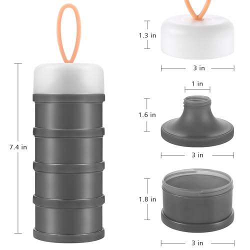 Image of Accmor Baby Formula Dispenser On The Go, Stackable Formula Dispenser Formula Container to Go, Non-Spill Portable Milk Powder Kids Snack Storage Container, BPA Free