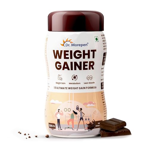 Image of Dr. Morepen Weight Gainer /Gain Weight, Post Workout, 74 G Carbohydrate, 14.5G Protein, Healthy Fats (Irish Chocolate, 500G)|Pack Of 1