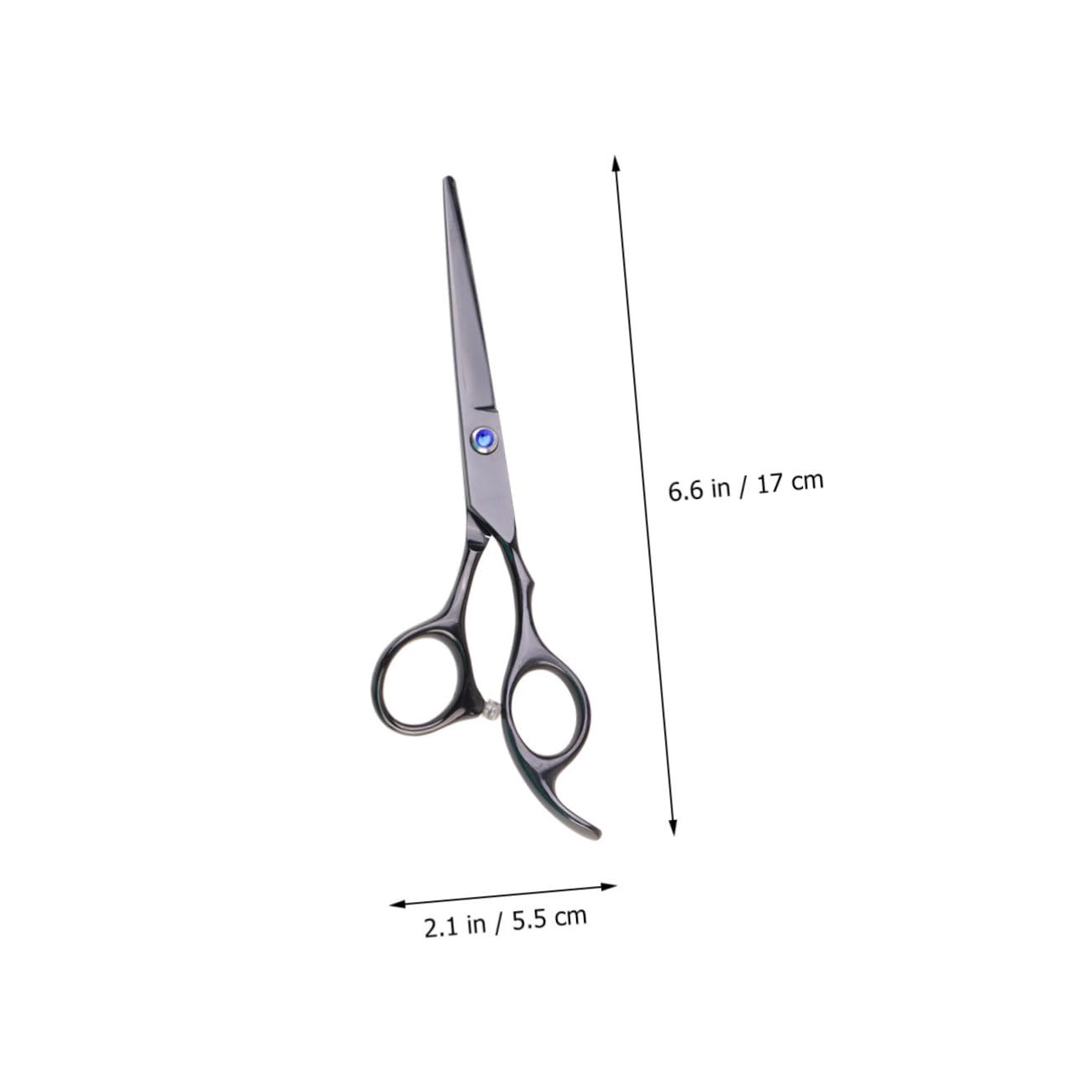 WOFASHPURET 1pc Professional Black Stainless Steel Hairdressing Scissors Ergonomic Hair Trimmer Shears for Barbers Stylists Lightweight Portable Design Durable Convenient