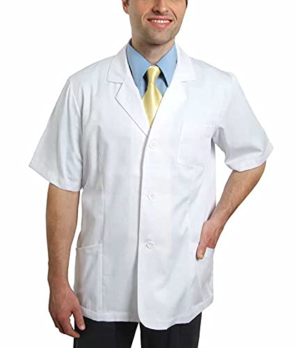 bsf uniforms Men's White Polycotton Half Sleeves Wrinkle Resistant XL Size Lab Coat for Chemistry Lab Students: Ideal for Doctors, Surgeons, Nurses, Hospital Staff Etc-picture-17