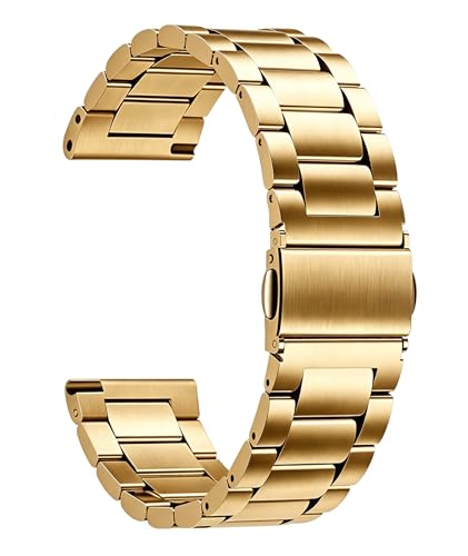 Image of BINLUN Stainless Steel Watch Band Replacement Brushed Finish Metal Watch Straps for Men and Women 20mm /22mm /24mm