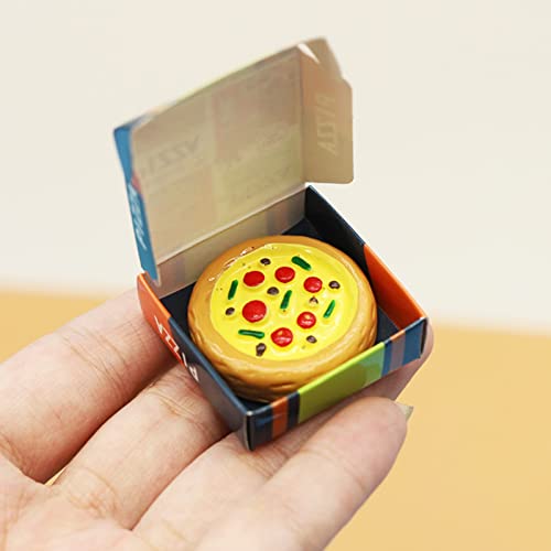 Grebest 1 Set 1:12 Miniature Dollhouse Accessories,Dollhouse Pizza Realistic High Reduction Miniature Food Mini Boxed Fruit Pizza Model Toy For Doll Toy Supplies Multicolour Sets #TOP3