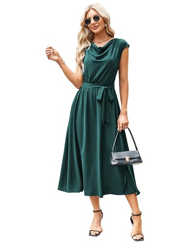 GRACE KARIN Midi-Abendkleid für Damen mit Schalkragen – formelles...