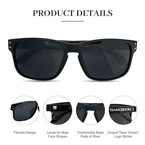 Image of Groomsmen Sunglasses for Men - Wedding Sunglasses for Groomsman Proposal Gifts, Bachelor Party Favors
