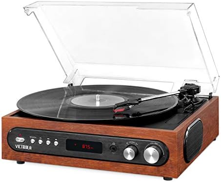 Victrola All-in-1 Bluetooth Record Player with Built in Speakers and 3-Speed Turntable Mahogany (VTA-65-MAH)