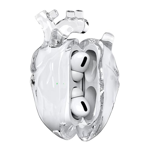 Coque en silicone liquide pour écouteurs transparent motif cœurs étui de protection souple antichoc