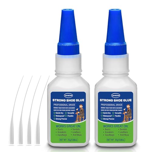 2-Pack Shoe Glue Sole Repair: 50g Quick-Dry Transparent Shoe Repair Glue, Waterproof, Professional Instant Adhesive for Sneakers, Boots, Sandals, Leathers, Handbags,25g/0.85oz×2 option