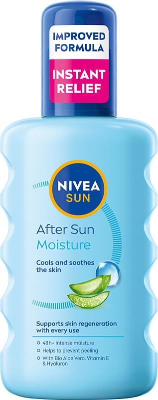 NIVEA SUN Nawilżający balsam po opalaniu w sprayu z Bio-Aloesem, Witaminą E i Kwasem Hialunorowym 200 ml