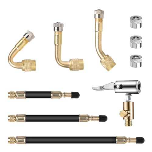 Rallonge de valve de pneu Linkstyle : kit de 10 adaptateurs coudés et flexibles pour gonflage