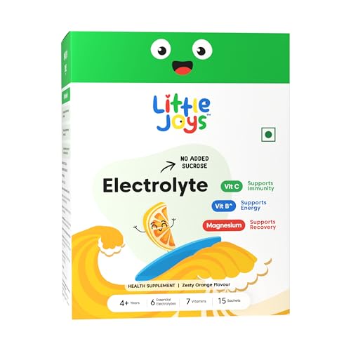 Image of Little Joys Orange Electrolyte Drink Mix for Kids | Hydration Powder with 6 Electrolytes, Vitamin C & Coconut Water Powder | Naturally Sweetened | Supports Hydration & Energy | 15 Sachets