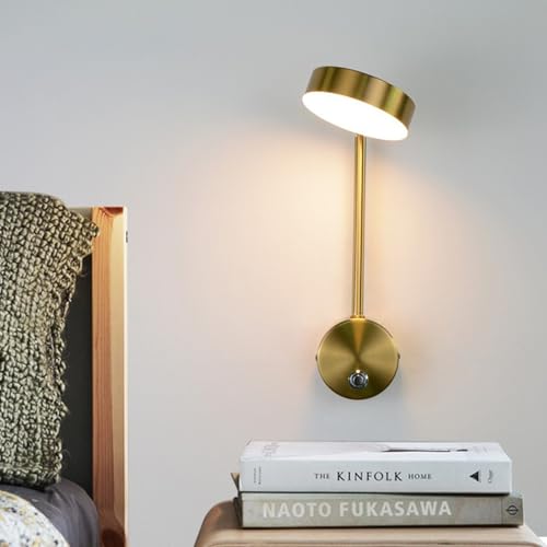 Aplique de pared LED dorado táctil regulable y recargable USB 6