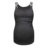Battnot Damen Umstandsmode Blusen Sommer Ärmelloses Schwangere Mutterschaft Stillender Solide Stoff Pflege Elegant Oberteil Tank Top, Frauen Umstandstop Umstandstunika Tops Womens T-Shirts S-3XL Blau