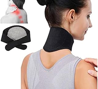 Medical Grade Neck Support Brace Strap for Neck Pain Relief and Bone Relaxer with Self Heating Neck Wrap and Tourmaline Adjustable Cervical Collar for Physical Therapy, Arthritis, Headaches