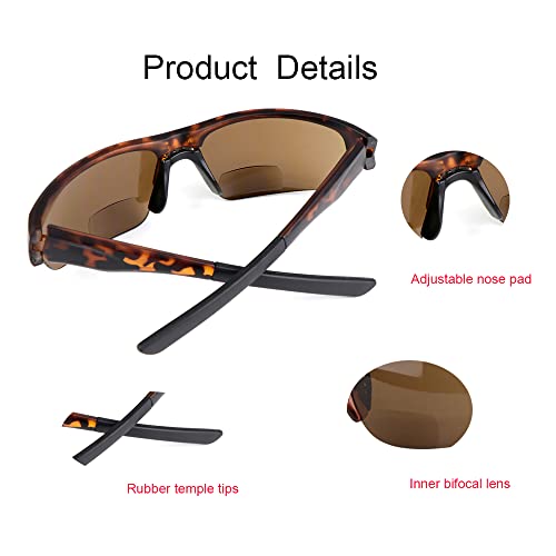 Ysorrisox 3 Pack Bifocal Reading Sunglasses For Men And Women With Adjustable Nose Pad,Tinted Sun Readers Wrap Around #TOP3