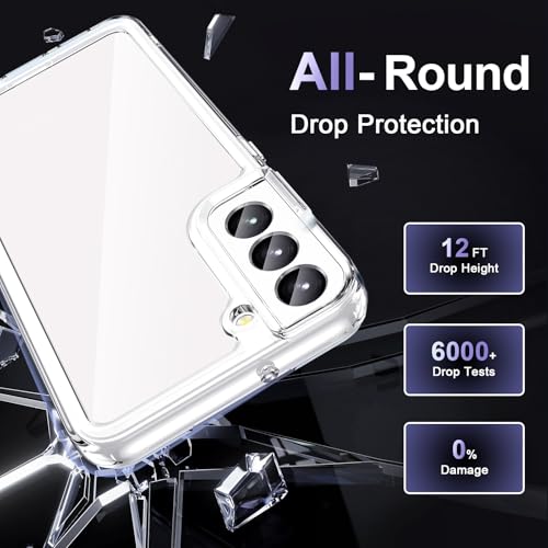 Image of Case for Samsung Galaxy S22 5G, Military Grade Drop Protection Phone Case, Yellowing Resistant, Anti-Scratch Hard PC Back, Shockproof Hard Ultra-Thin Protective Cover, Clear